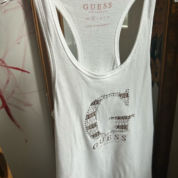 Guess White Tank with Subtle Rose Gold Logo XS - Picture 8 of 16